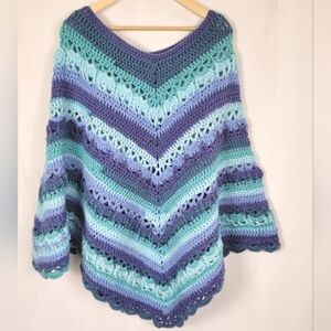 Handmade Poncho Shawl #2415